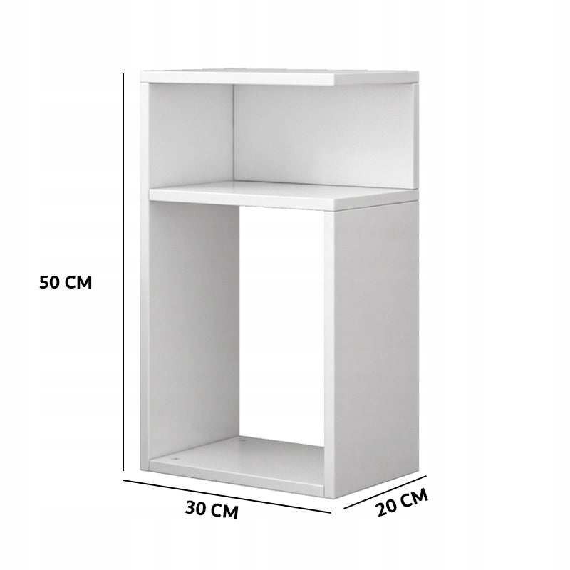 Comodino per camera da letto tavolino loft bianco salotto moderno 50 cm