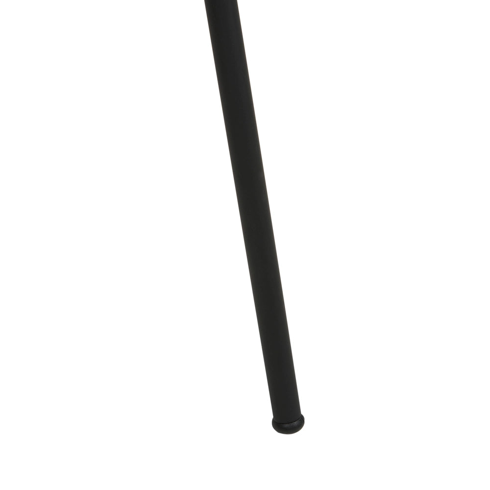 Set di 2 sedie da pranzo in tessuto vellutato grigio talpa Rivestimento in metallo nero Gambe con braccioli Schienale curvo Design moderno e contemporaneo