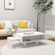 Tavolino da Salotto-Tavolino da soggiorno-Tavolo Bianco 102x55x42 cm Legno Legno Multistrato