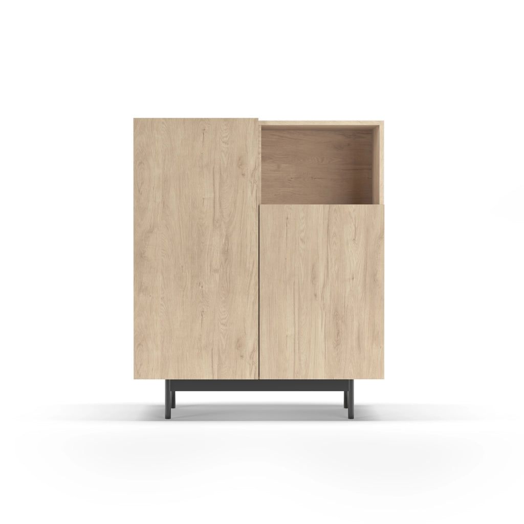 Credenza 1 vano Herdasa effetto rovere gambe grafite 110x90x34