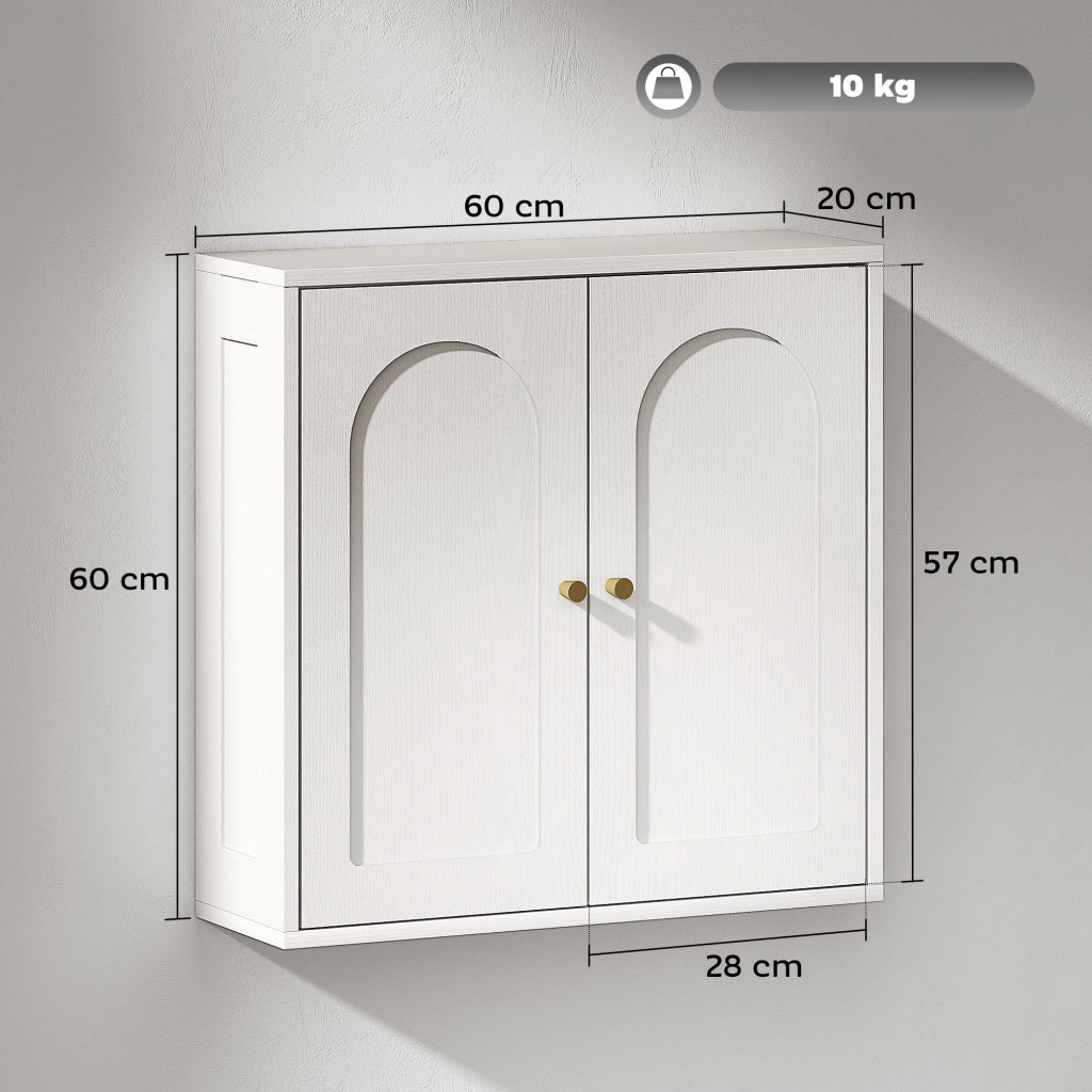 Armadio a muro bagno ¨C zephmum ¨C bianco dorato 60x20x60 cm