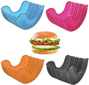 Hamburgerdoos Herbruikbaar - Siliconen - Antiaanbaklaag - Hygiënisch - Milieuvriendelijk - 4 Stuks - 10×6×5cm - Hamburgerhouder