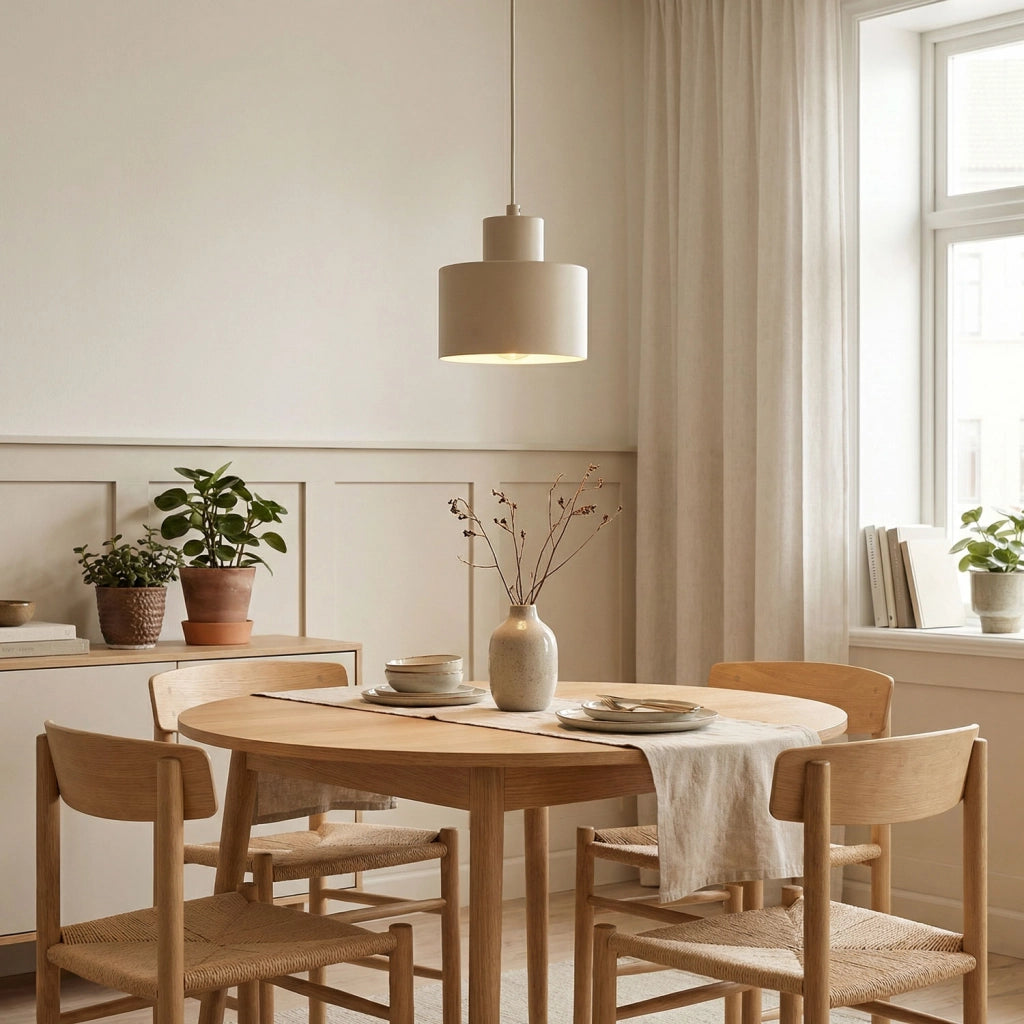 Lampada sospesa Parkla 1xE27 beige cilindrica Luminex