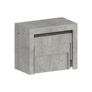 Set tavolo e sedie Auditore, Composizione multiuso, Set con consolle e 2 panche allungabili, 100% Made in Italy, 66x25h45 cm, Cemento