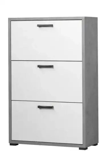 Scarpiera 3 ante doppia ossido+ bianco cemento già montato L75.3 H115.7 P33