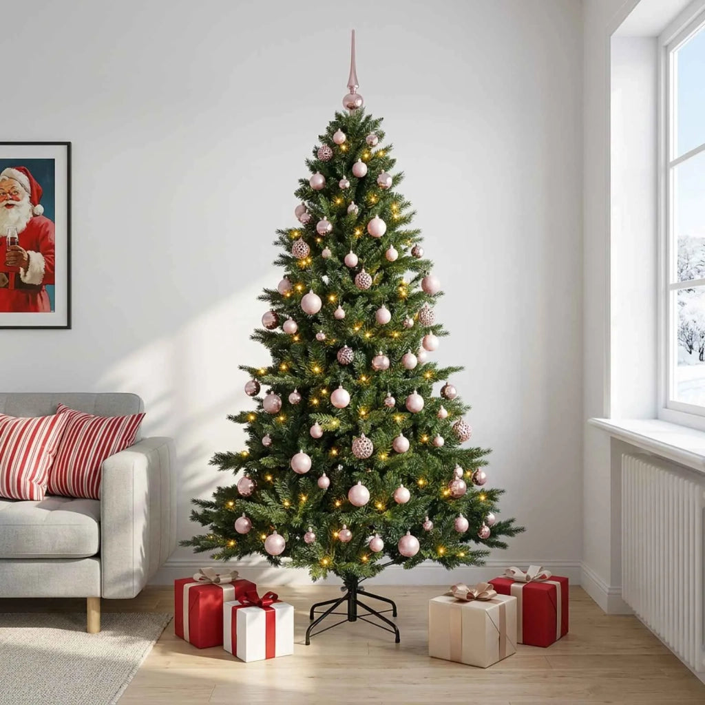 Albero di Natale artificiale con palline 210 cm 300 LED 3466667