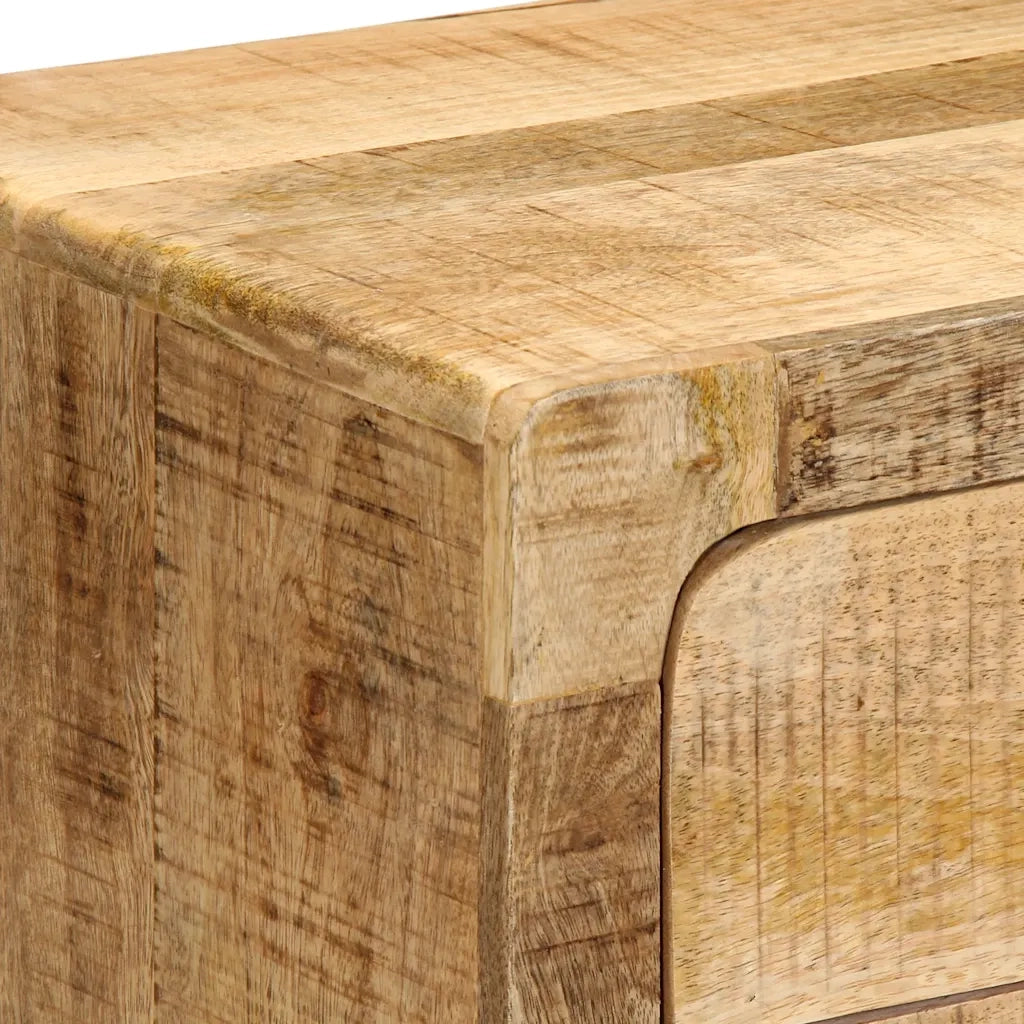 Comodino-Tavolino da notte 40x32x46 cm in Legno Massello di Mango Grezzo 467033