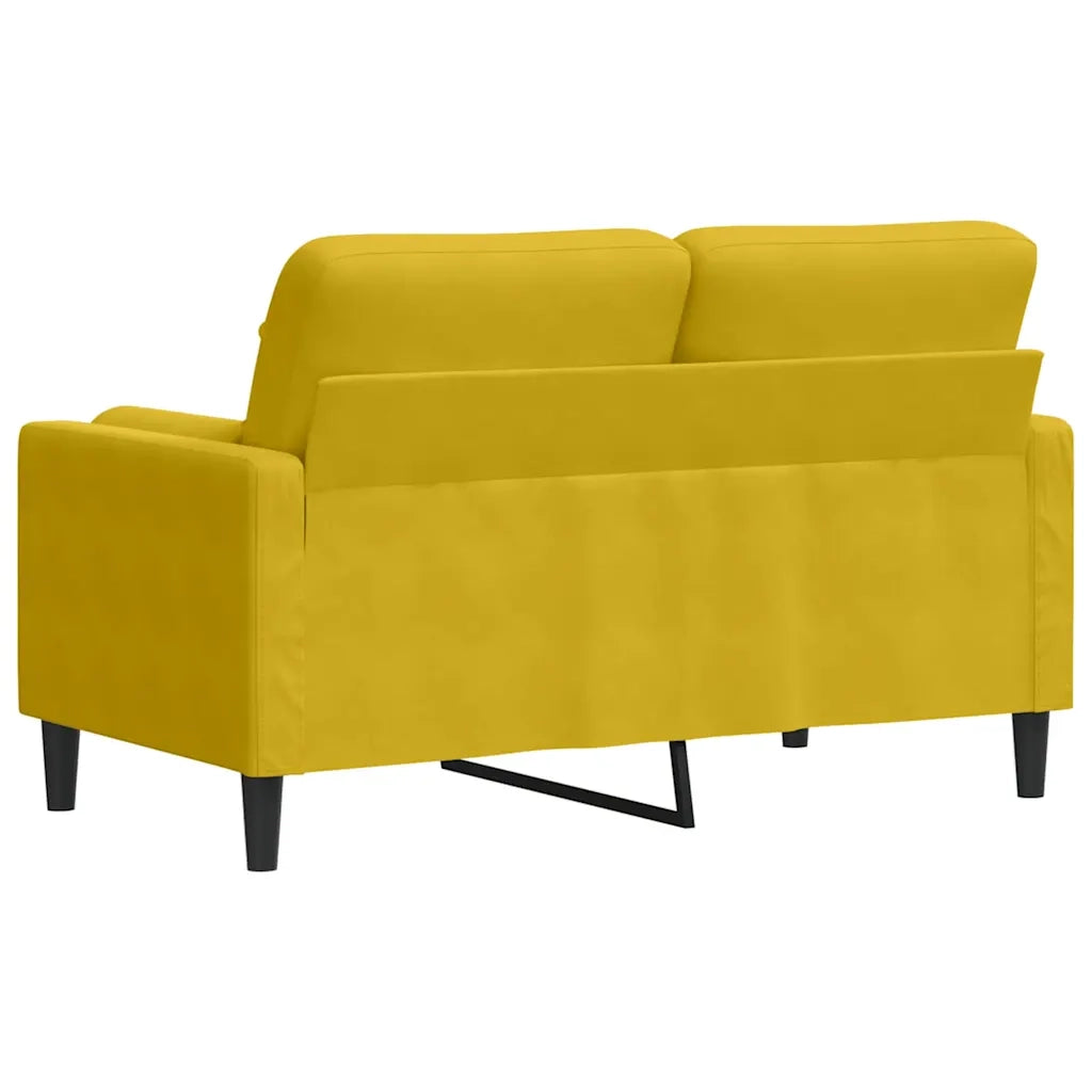 Divano | Divano da soggiorno | Sofa a 2 Posti con Cuscini Giallo 120 cm in Velluto