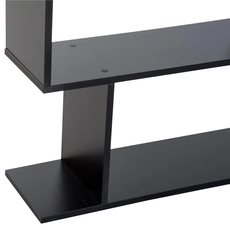 LIBRERIA DESIGN MODERNO IN LEGNO CON 6 RIPIANI 80 X 23 X 192 CM NERO