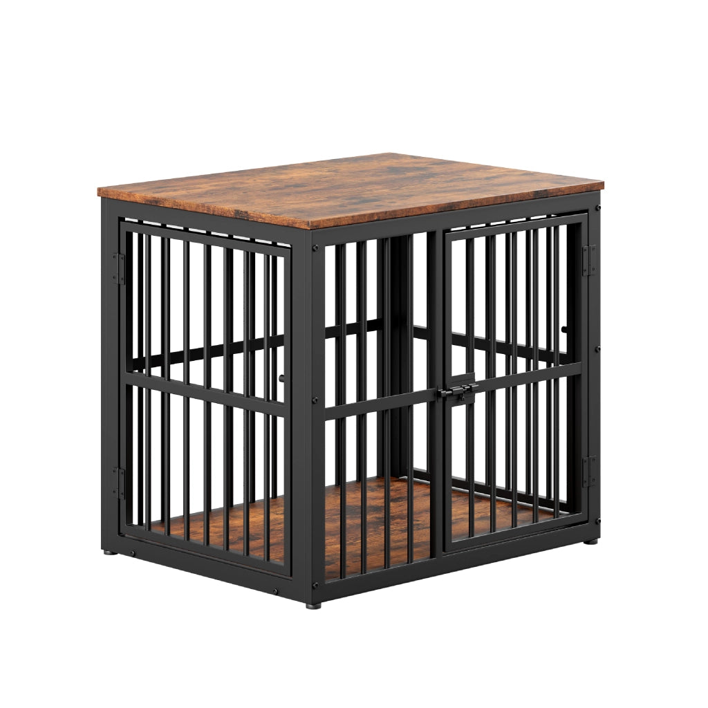 GABBIA PER CANI con 3 porte 68,4x53x61 cm Nero/Marrone con piano d'appoggio