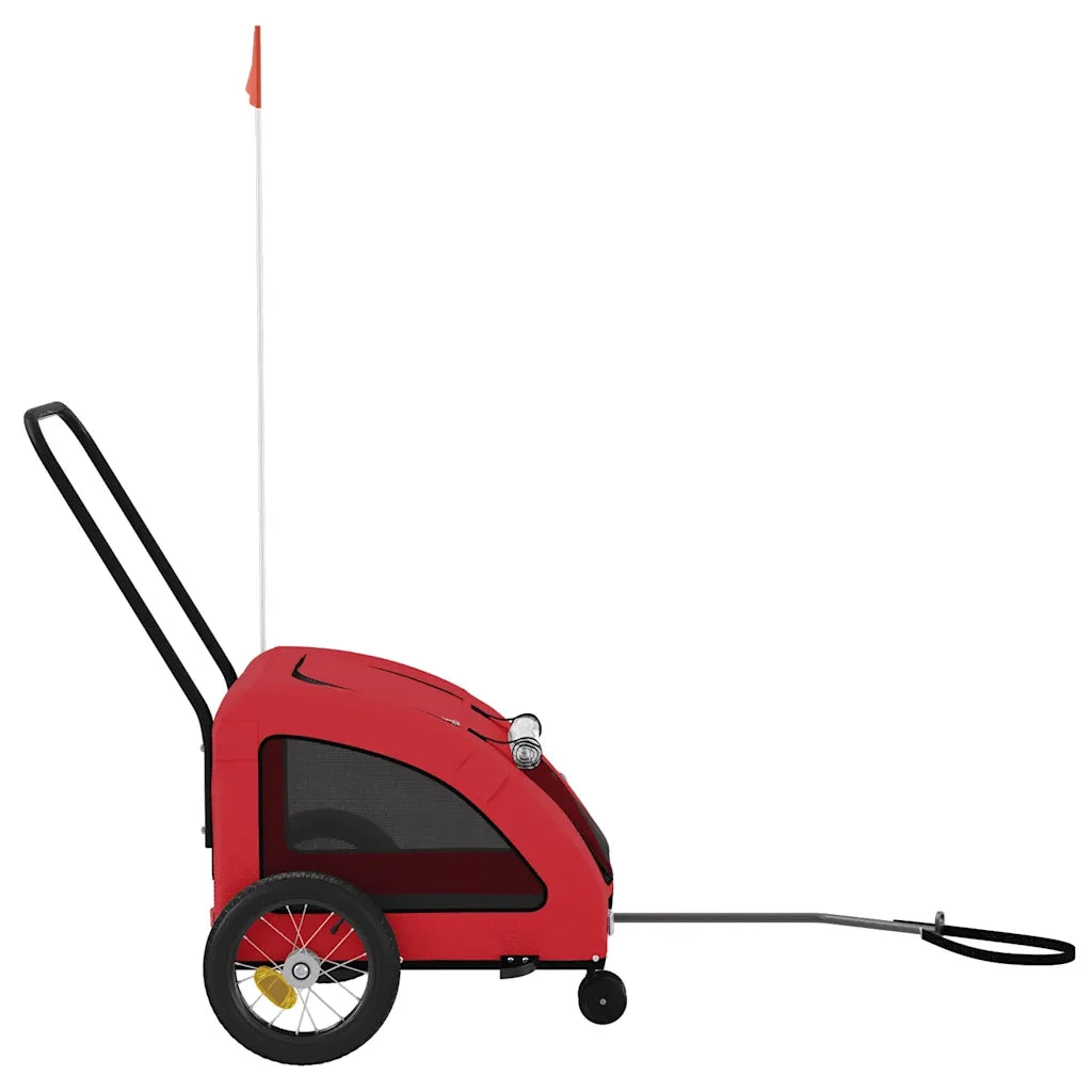 Rimorchio da Bici per Animali Rosso Oxford e Ferro CFW7676707