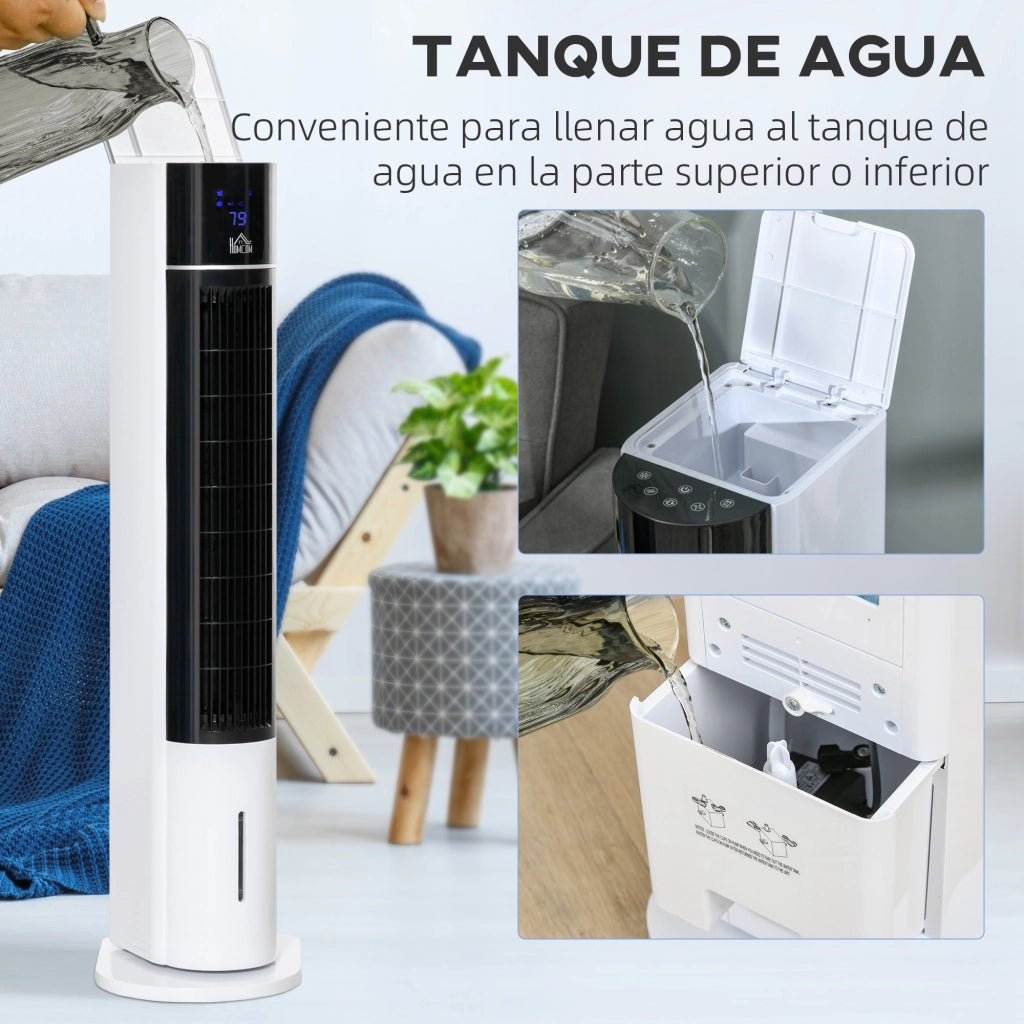 Torre Climatizzatore Evaporativo ¨C zephmum ¨C 3L 3 Velocit¨¤ Oscillante Bianco 33x26x105 cm