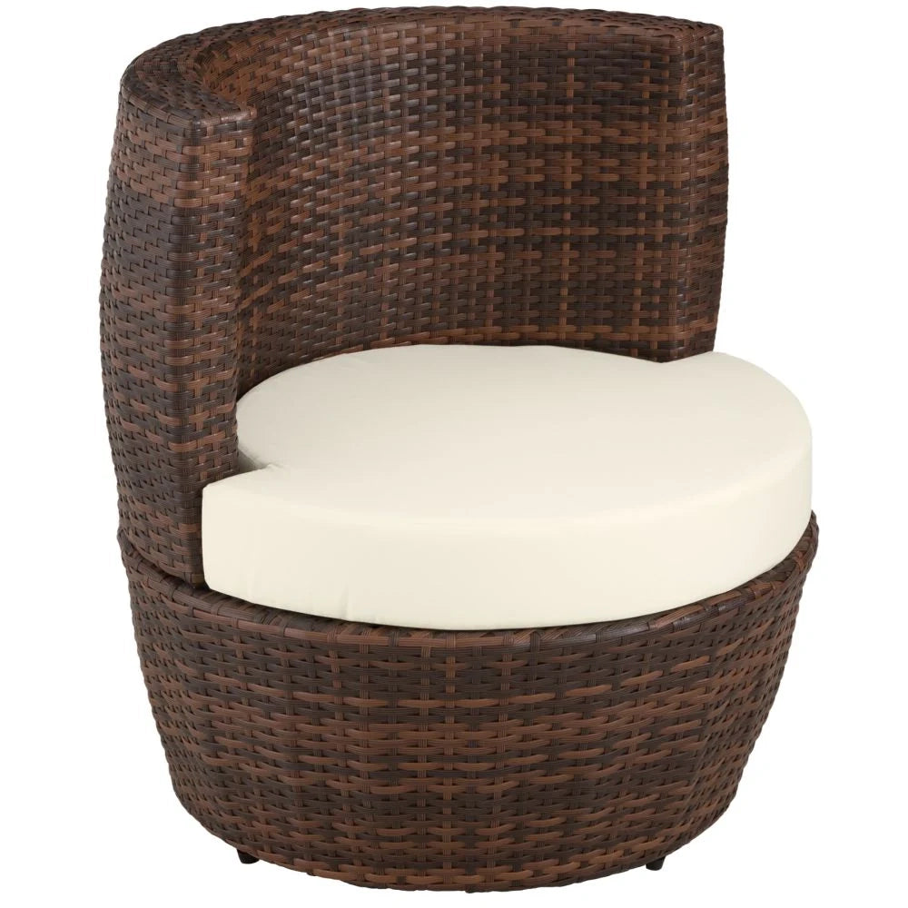 Mobile da giardino in rattan sintetico intrecciato 2 posti nero/marrone 2108087