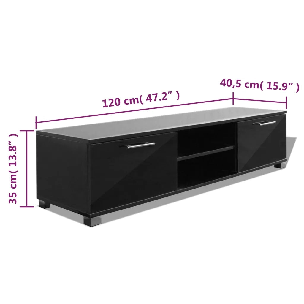 Mobile Porta TV-Credenza per TV Nero Lucido 120x40,5x35 cm