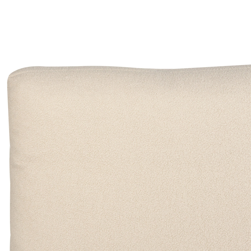 Letto imbottito moderno in bouclè beige 160 x 200 cm con rete a doghe