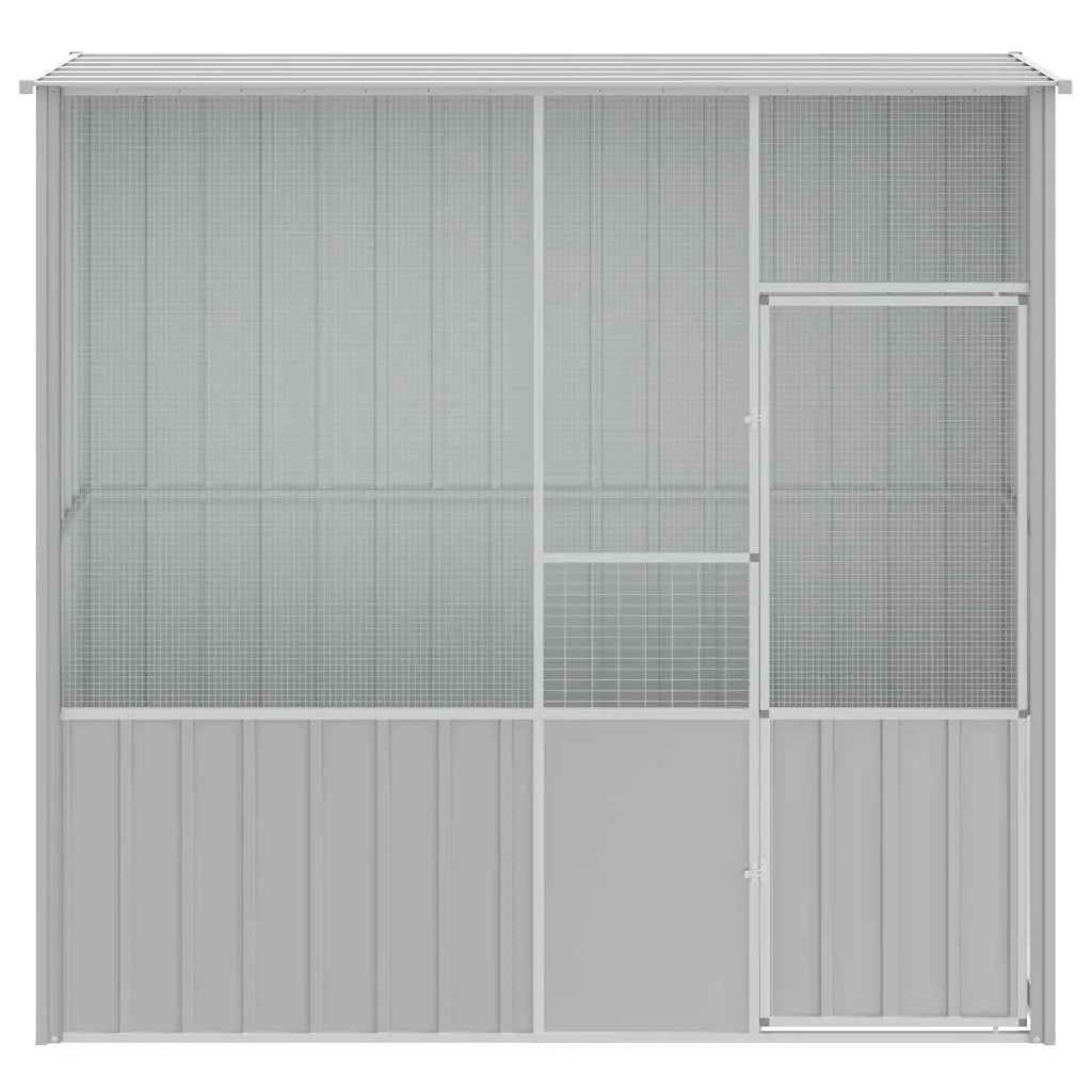 Gabbia per uccelli 215 x 78 x 200 cm acciaio zincato grigio 02_0041706