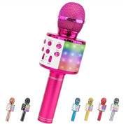 Microfono Karaoke Senza Fili con Altoparlante e Illuminazione a LED per Bambini - Giocattolo Karaoke Portatile, Compatibile con Android/iOS e PC