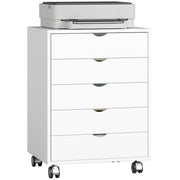 Cassettiera da Ufficio con 5 Cassetti ¨C Zephmum ¨C Bianco 50x40x67.5 cm