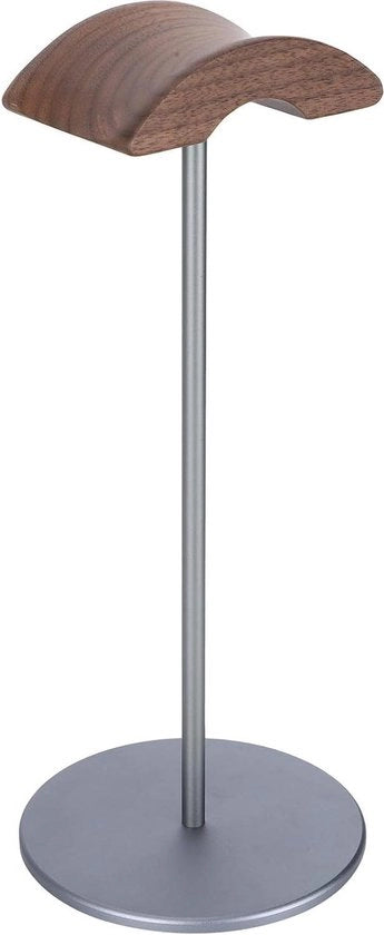 Sostegno per cuffie in noce e alluminio - Supporto universale per cuffie - Display per scrivania.