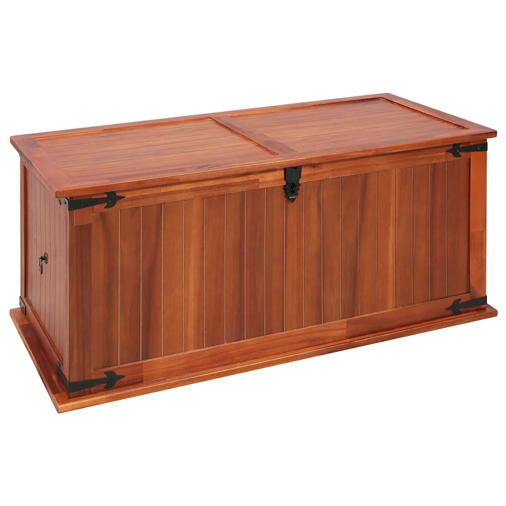 Cassapanca-Panca con Contenitore-Baule 79x34x32 cm in Legno Massello di Acacia