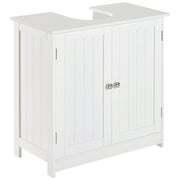 Easycomfort Amardietto Sottolavabo in MDF, Mobiletto Sottolavello Bianco per Bagno Con 2 Ante (60x30x60cm)