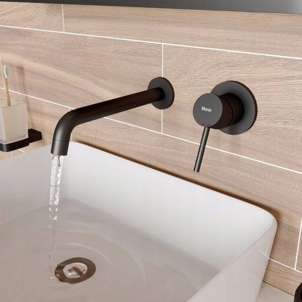 Rubinetto Da Incasso Rea Lungo Black Mat + Box