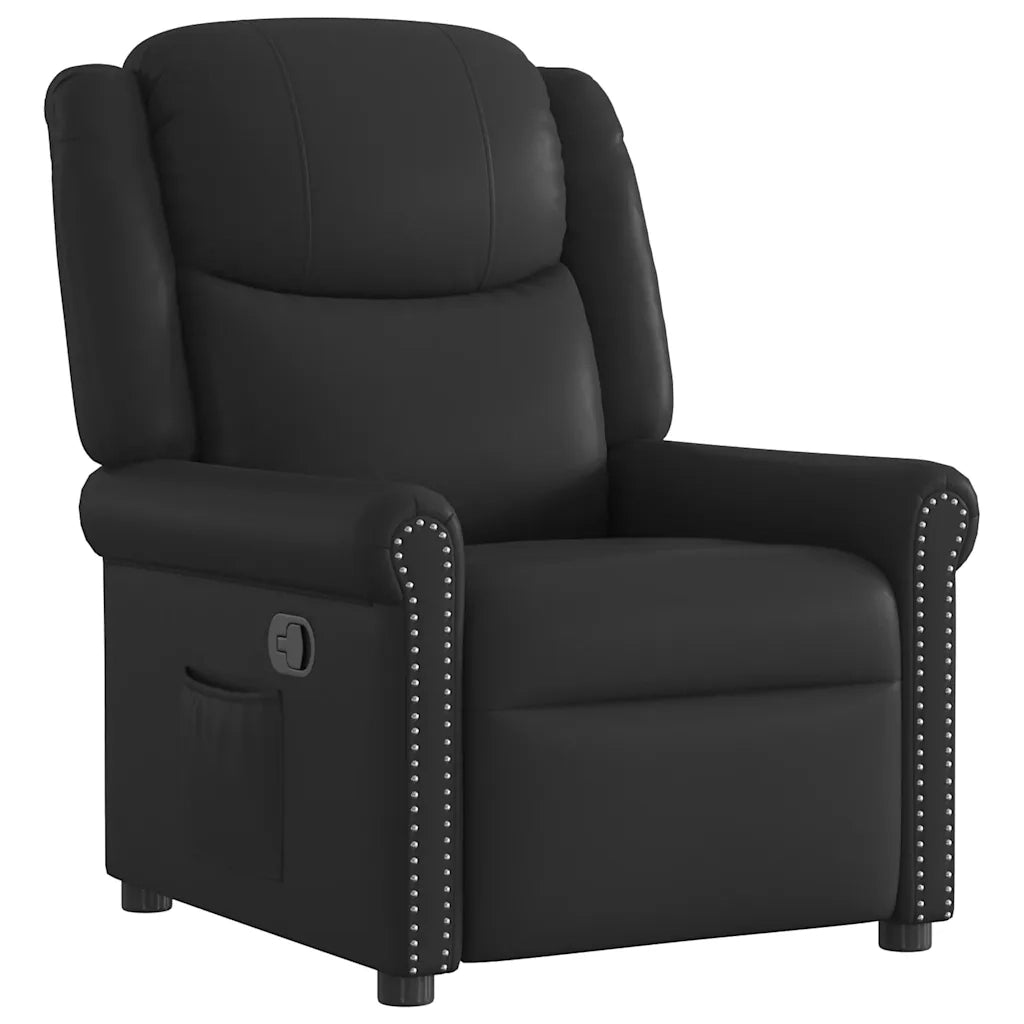 Poltrona Reclinabile Nero Lucido Similpelle 4015676