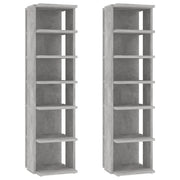 Scarpiere 2 pz | Mobile per scarpe Grigio Cemento 27,5x27x102 cm