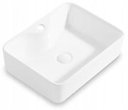 Lavabo da appoggio in ceramica bianco rettangolare 47 cm x 37 cm grande