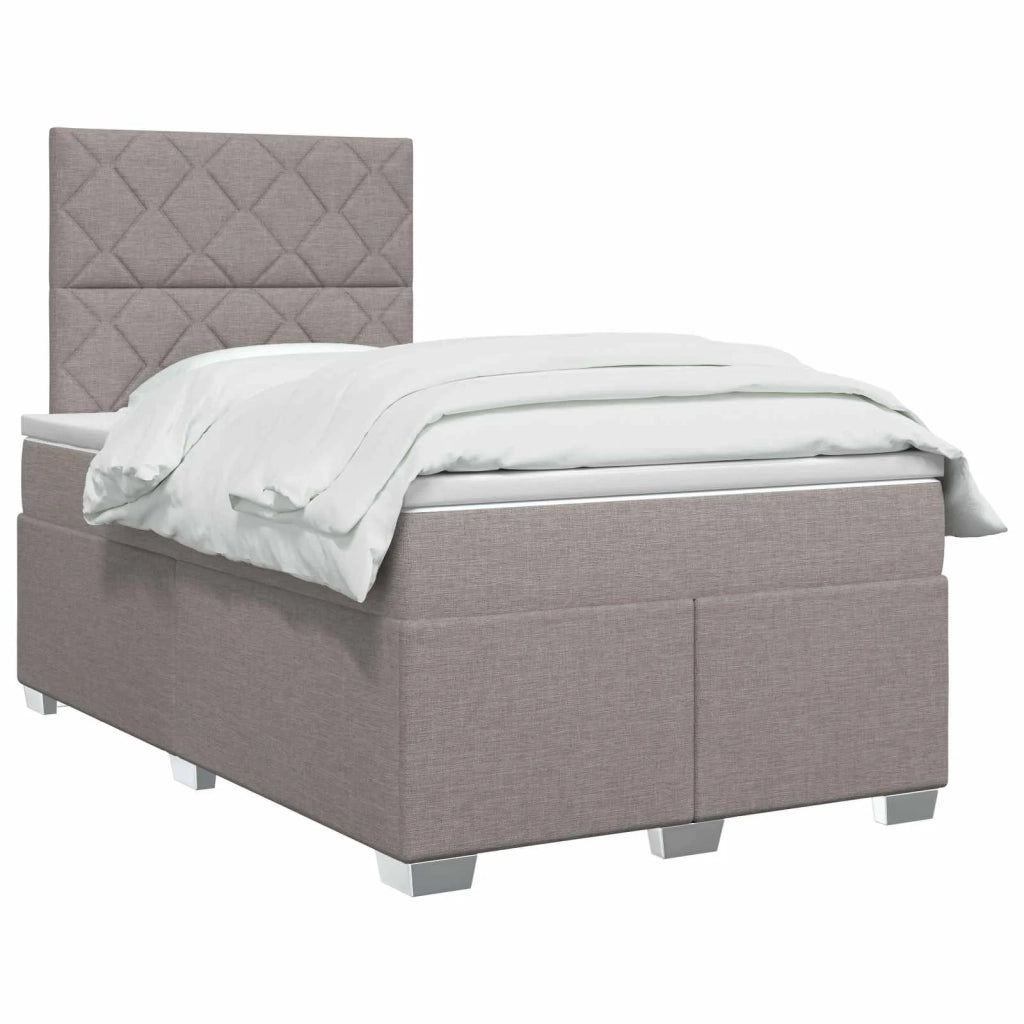 Letto box spring con materasso Tortora 120 x 190 cm Tessuto 3453371