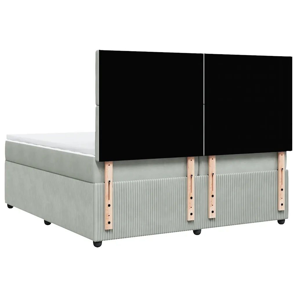 Giroletto a Molle con Materasso Grigio Chiaro 200x200cm Velluto 3292442