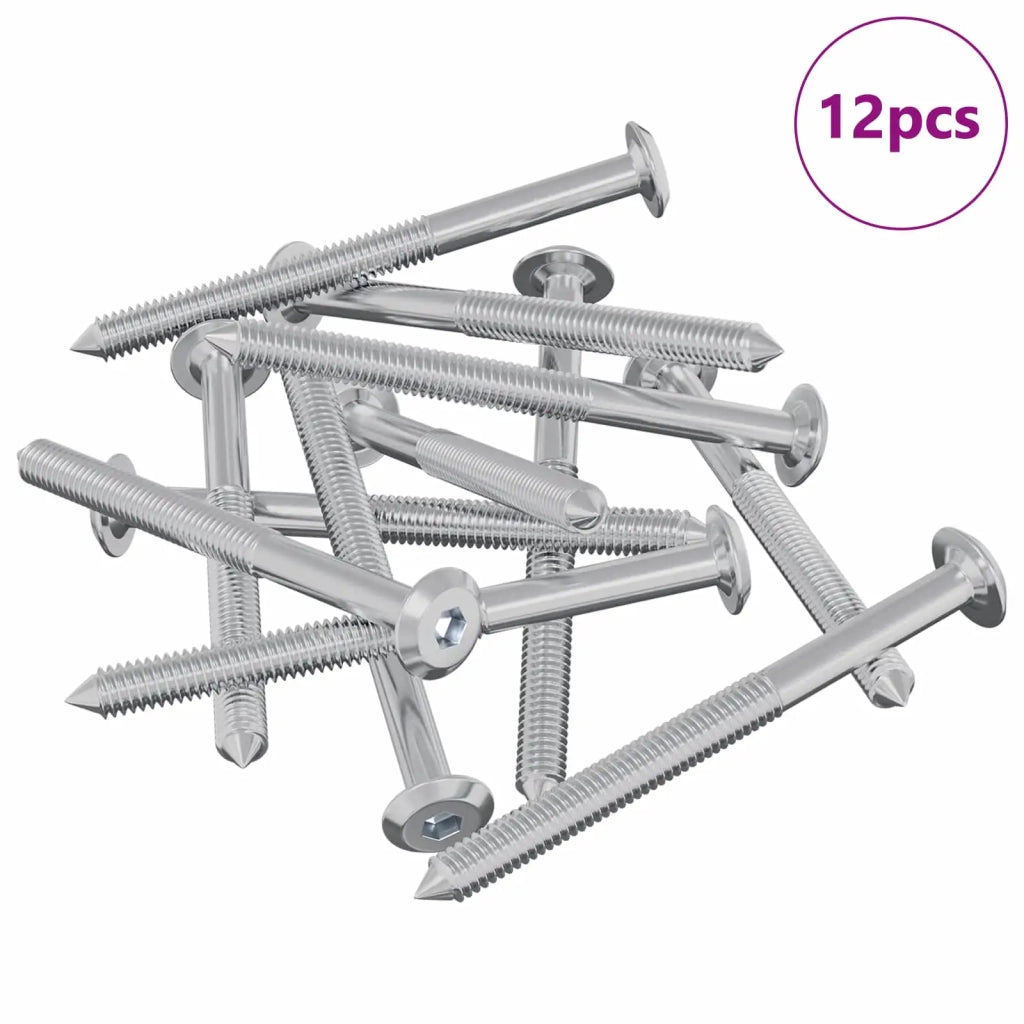 Viti per mobili 12 pcs Argento M6 x 70 mm Acciaio 864398