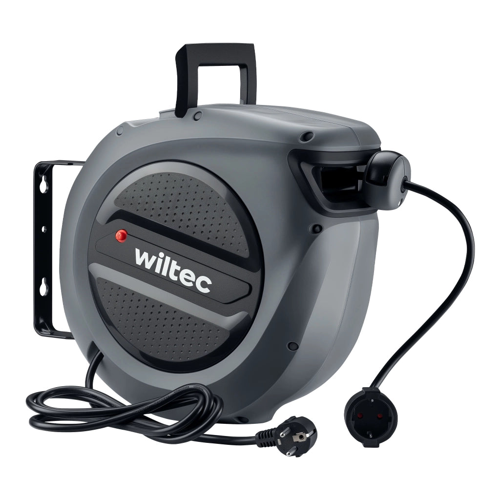 Avvolgicavo elettrico automatico 15 m + 1,5 m, avvolgitore cavo automatico 1500 - 3200 W, prolunga elettrica avvolgibile con staffa a 180°