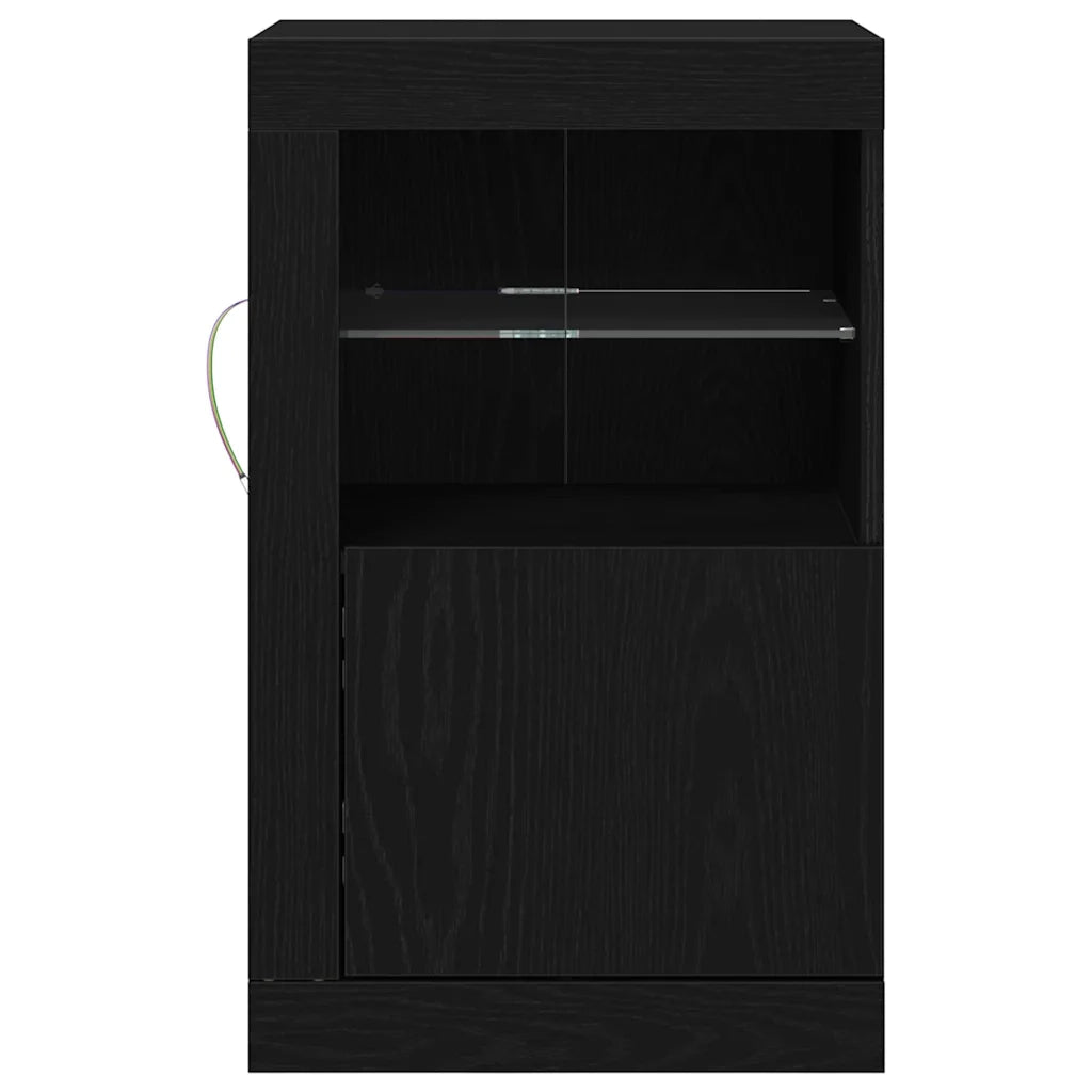 Madia LED 2 pcs Rovere Nero 41 x 37 x 67 cm Legno multistrato 863023