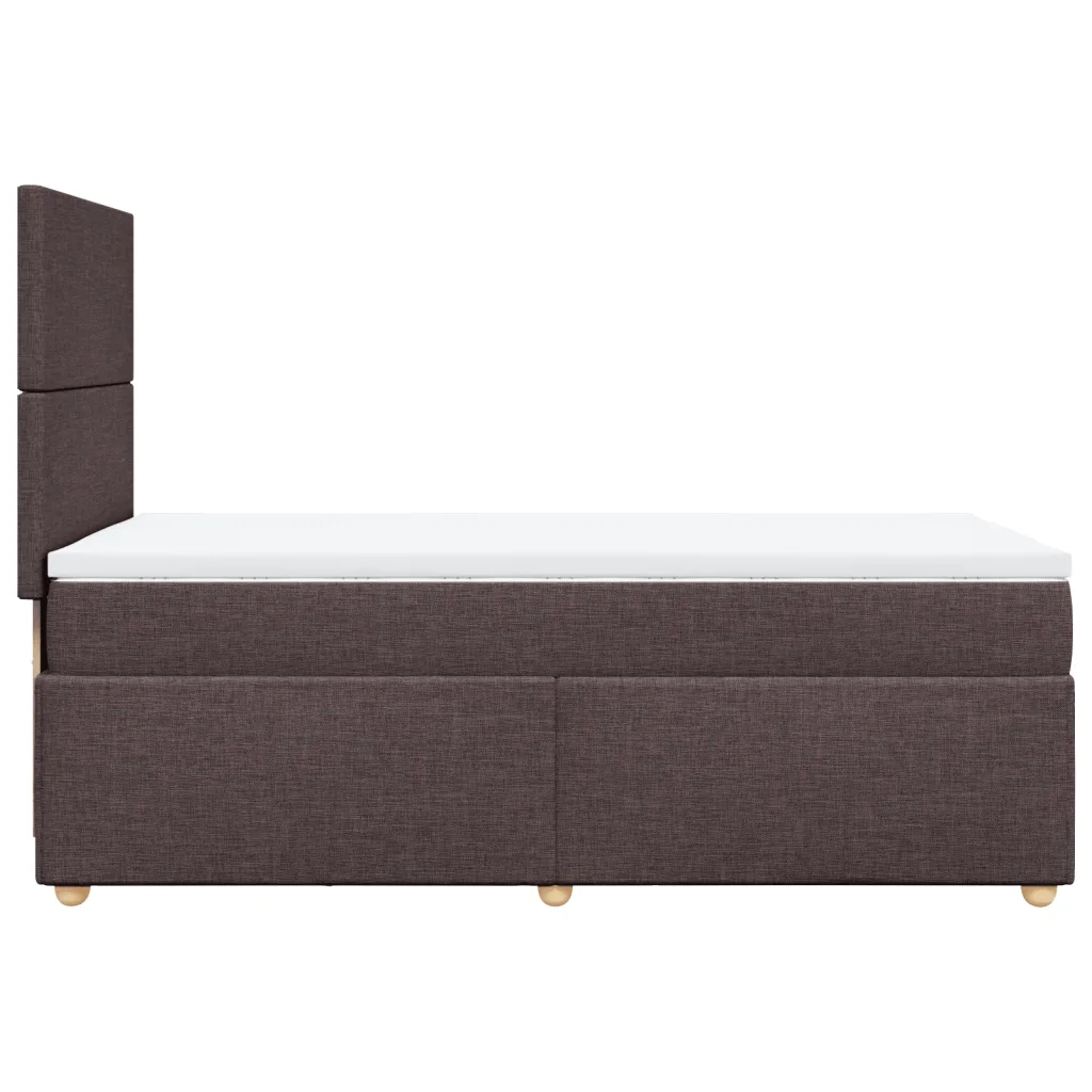 Giroletto a Molle con Materasso Marrone Scuro 80x200 cm Tessuto