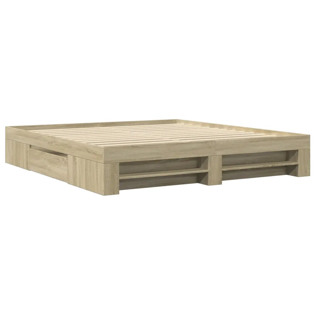 Giroletto senza Materasso Rovere Sonoma 200x200cm in Truciolato