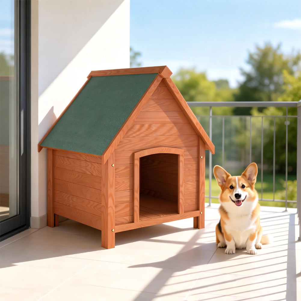 Cuccia per Cani in Legno da Esterno Casa Tetto Apribile per Animali 71x62.5x85cm