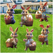 Set di 6 candelabri di pasqua per giardino - decorazione pasquale 2D grande 35 cm - decorazione esterna per giardino e prato