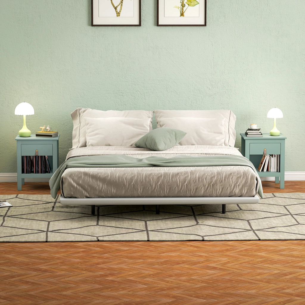 Comodino con cassetto e ripiano aperto ¨C zephmum ¨C Verde 45x40x55 cm
