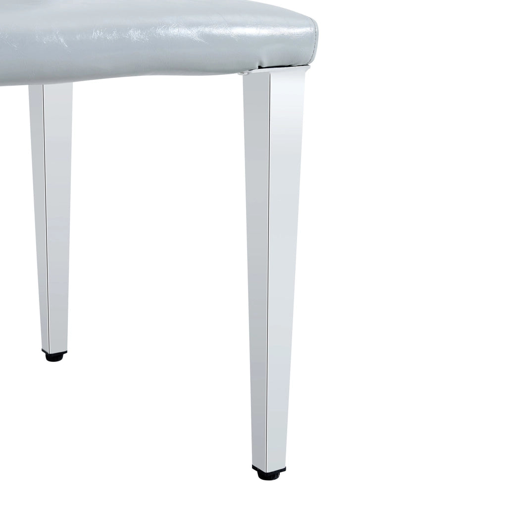Set di 2 sedie da pranzo grigio chiaro e argento