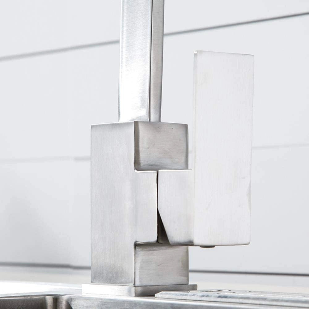 Trade Shop - Rubinetto Monocomando Lavello Cucina Tubo Canna Alta Lunga Quadrata Sail Cube -