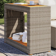 Tavolino da Giardino-Tavolo da Esterno-Tavolino da Patio Piano Legno Grigio 100x40x75 cm Polyrattan