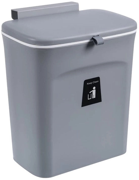 Afvalemmer Cucina - Contenitore di Rifiuti Appeso - Gestione dei Rifiuti - Progettazione Spazievolutiva - 29,5 x 16 x 26 cm - Grigio