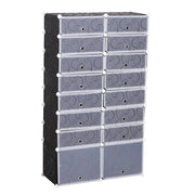 SCARPIERA MODULARE 16 CUBI IN 95 X 37 X 160 CM BIANCO E NERO