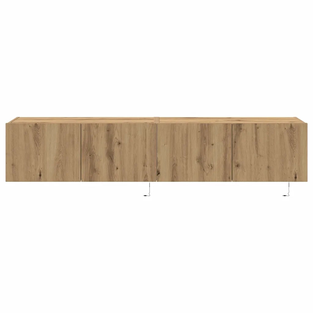Mobile TV da parete 2 pcs Rovere artigianale 80 x 35 x 31 cm 863107