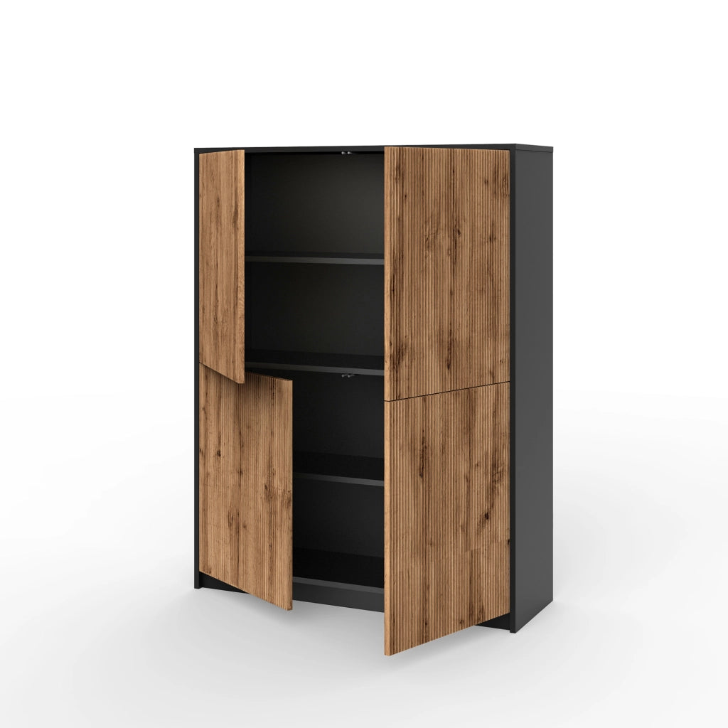 Credenza alta BUDAPEST nero/quercia