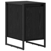 Comodino | Armadio da Notte | Mobiletto da notte Rovere Nero 39,5 x 30 x 50 cm Legno multistrato