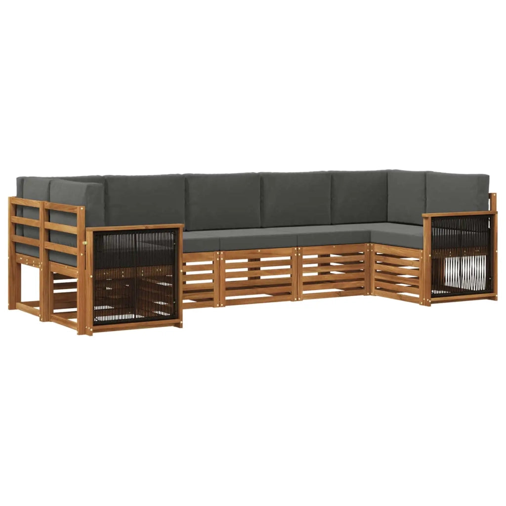 Set di divani da esterno 6 pz Naturale e Antracite 3384803
