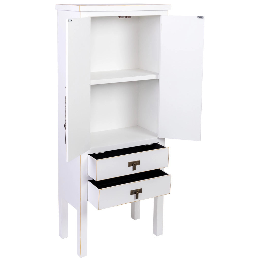 Armadio in legno con 2 cassetti e 2 porta 60x30x142h cm