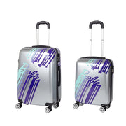 Set 2 Valigie trolley rigida ABS, ruote, maniglie, più scomparti Silver Barbie